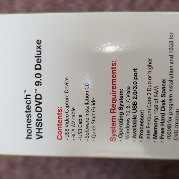 NWOT Honestech VHS TO DVD 9.0 Deluxe - Picture 3 of 5